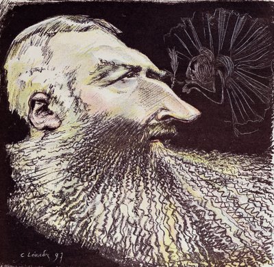 Caricature of Leopold II and Cleo de Merode by Charles Leandre
